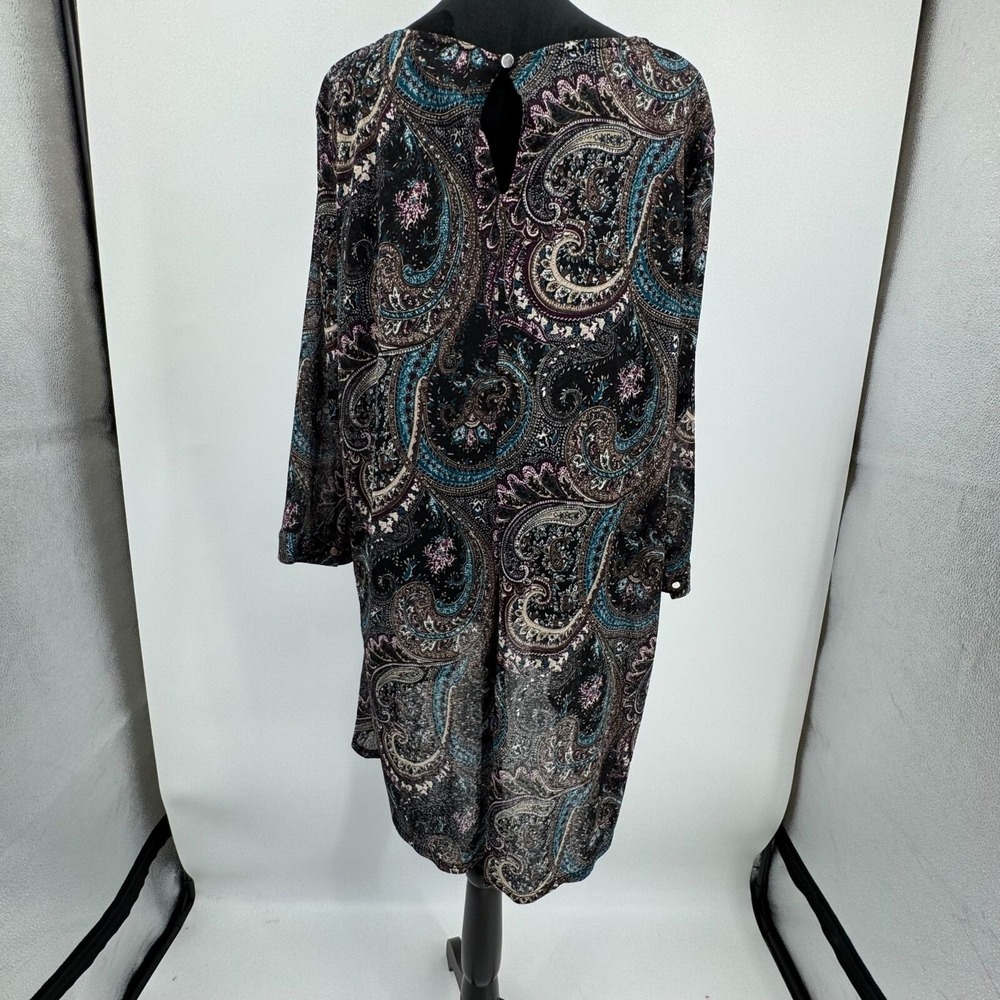Vintage‎ Avenue Boho Dress Womens 22 3x Paisley Asymmetrical Tunic Stretch Fairy - Picture 8 of 9